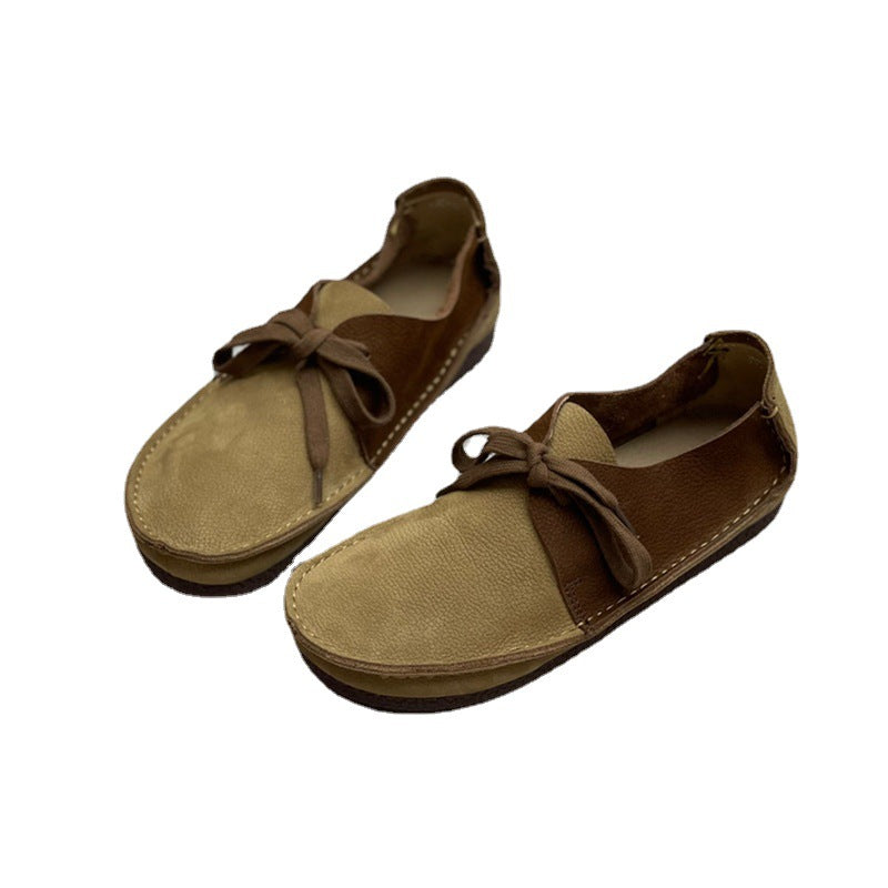 Women Retro Soft Leather Flats Casual Shoes