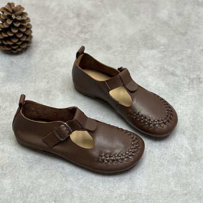 Women Retro Spring Leather Handmade Casual Shoes
