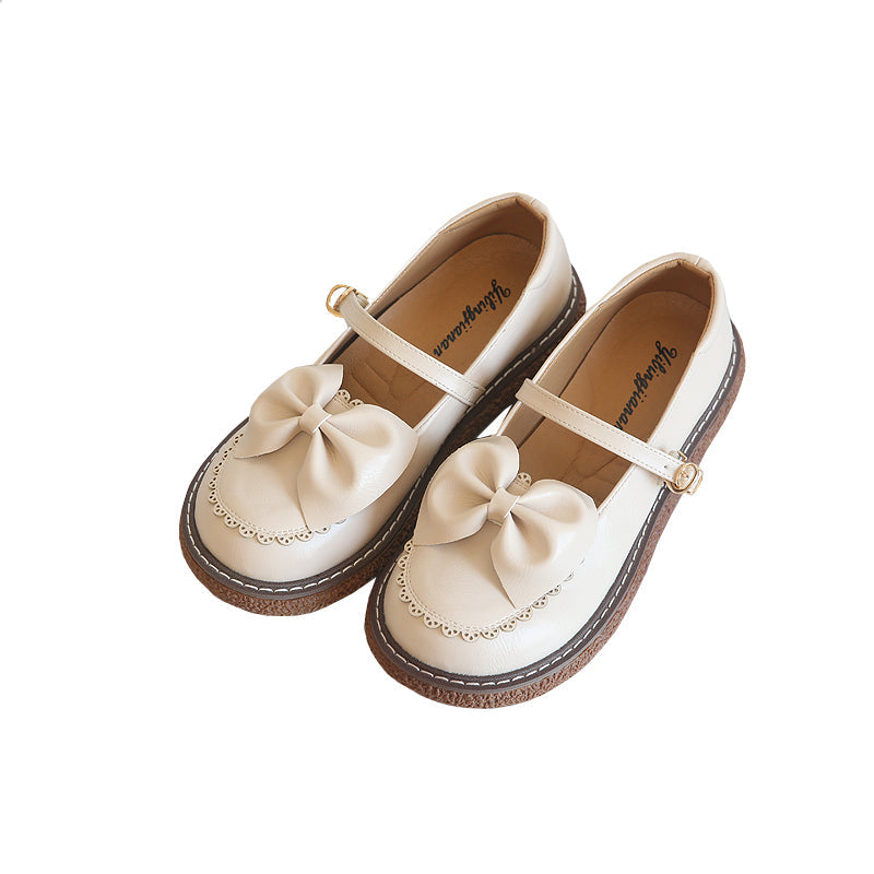 Women Retro Style Bowknot PU Casual Loafers May 2022 New Arrival 