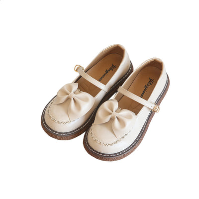 Women Retro Style Bowknot PU Casual Loafers