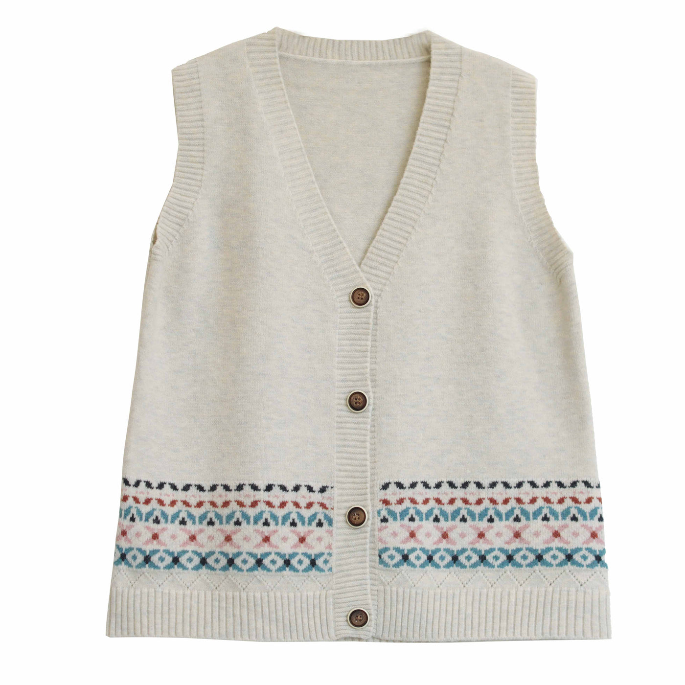 Women Retro V-Neck Cotton Knitted Casual Waistcoat Sep 2022 New Arrival 