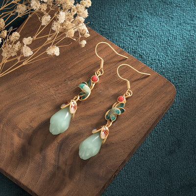Women Retro Vintage Jade Earrings