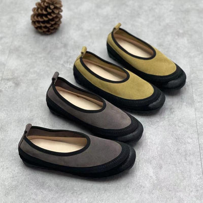 Women Round Head Leather Casual Shoes September 2021 new-arrival 