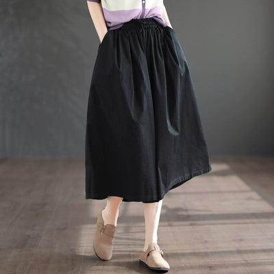 Women Simmer Loose Casual Solid Wide Leg Pants