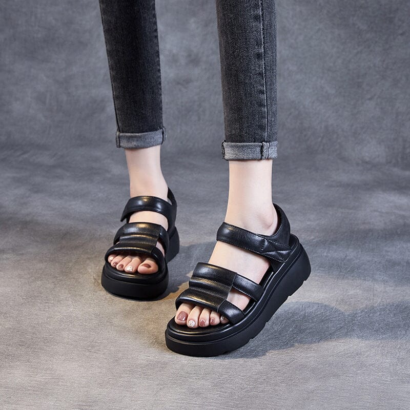 Women Soft Leather Comfy Summer Sandals