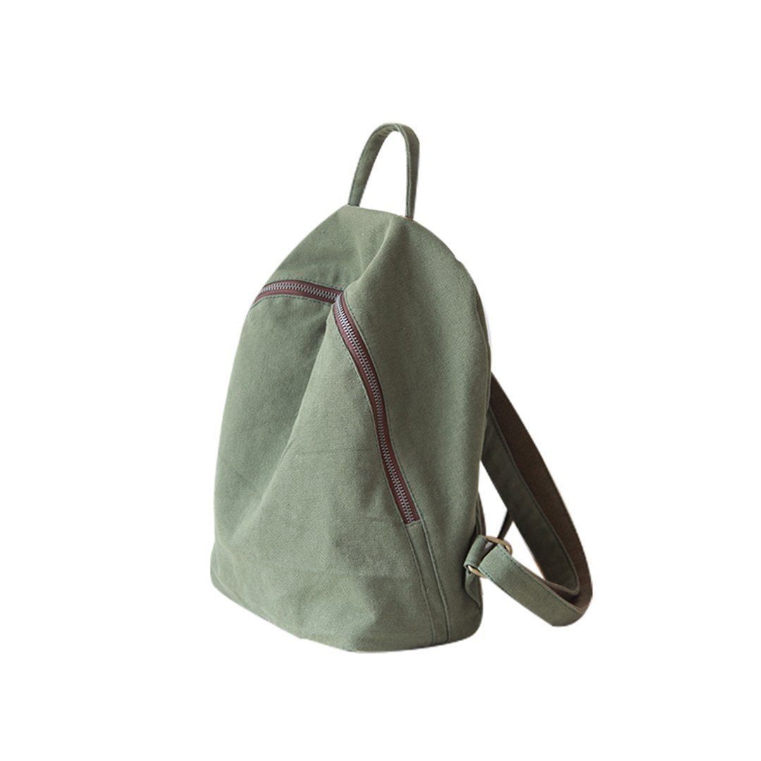 Women Solid Simple Canvas Bag Backpack