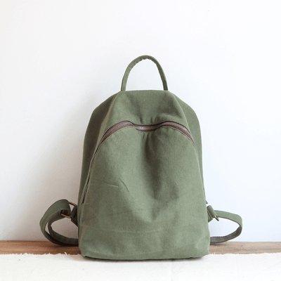 Women Solid Simple Canvas Bag Backpack ACCESSORIES One Size Green Canvas