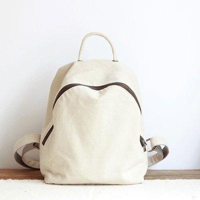 Women Solid Simple Canvas Bag Backpack ACCESSORIES One Size Off White Canvas