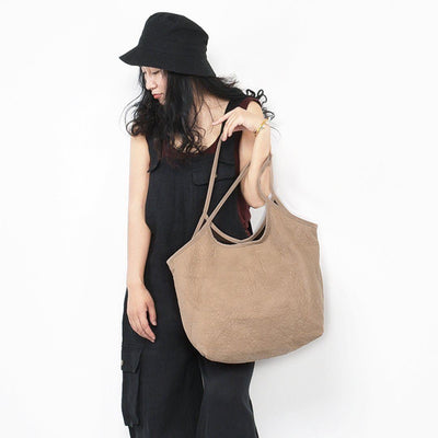 Women Solid Suede Retro Shoulder Bag Casual Bag ACCESSORIES One Size Khaki 
