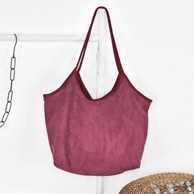 Women Solid Suede Retro Shoulder Bag Casual Bag