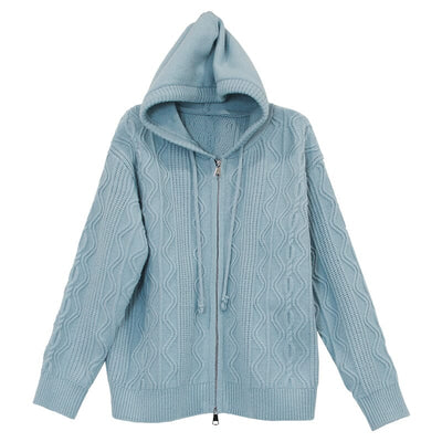 Women Spring Casual Fashion Knitted Hoodie