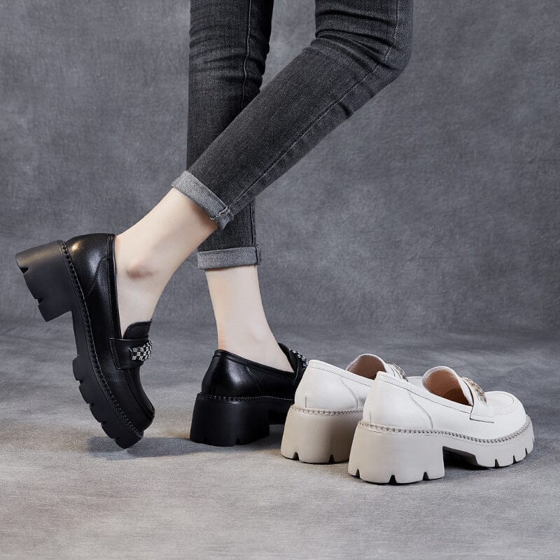 Women Spring Fashion Casual Leather Wedge Loafers Dec 2022 New Arrival 