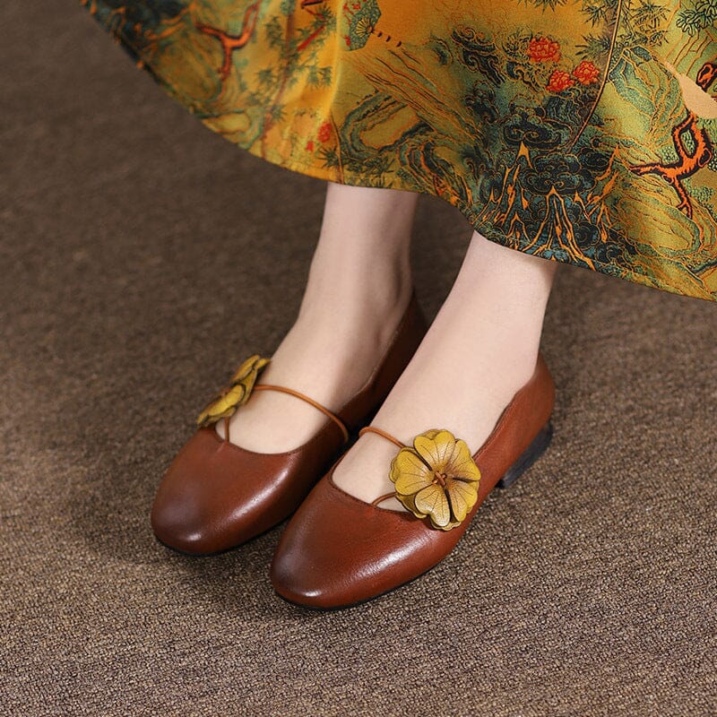 Women Spring Handmade Leather Casual Shoes