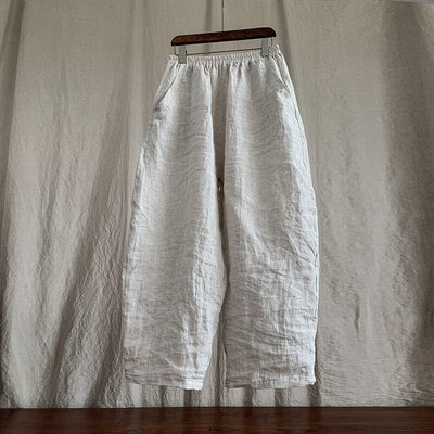 Women Spring Loose Linen Pants Plus Size Apr 2023 New Arrival Linen One Size 