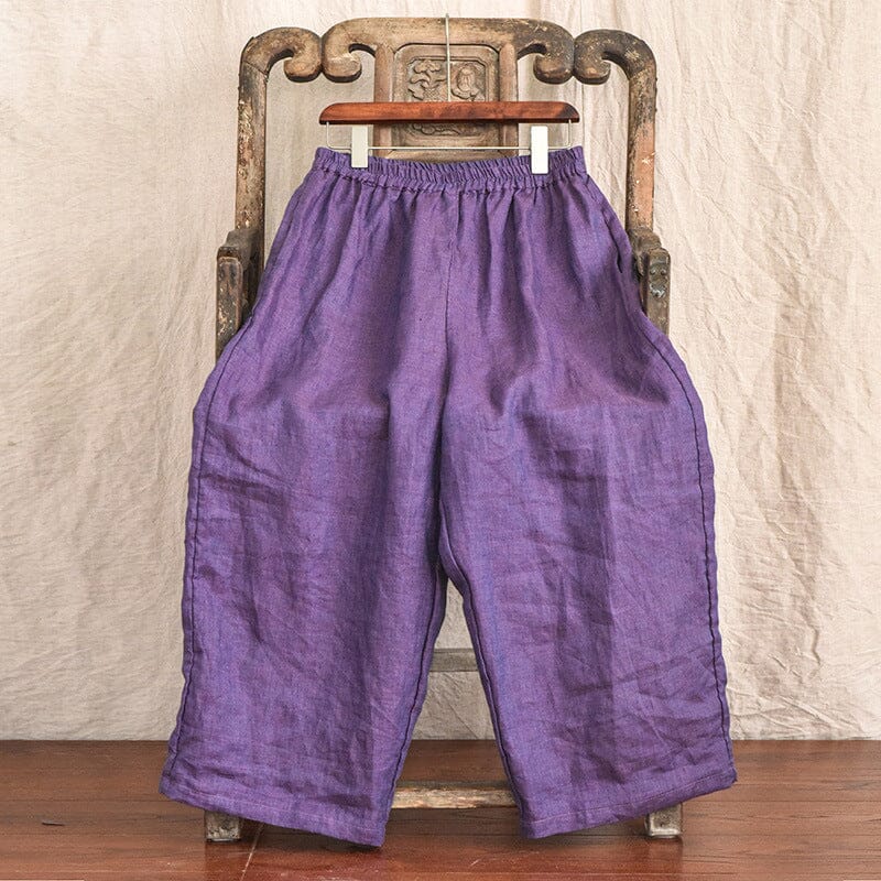 Women Spring Retro Casual Loose Linen Pants