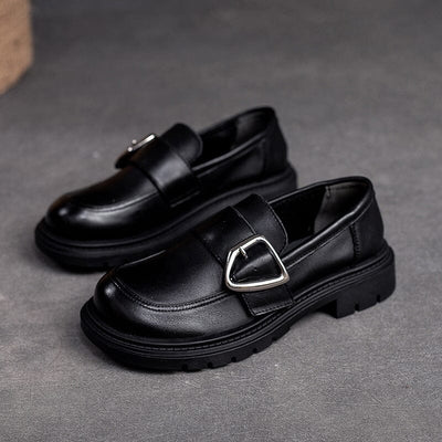Women Spring Retro Leather Casual Shoes Dec 2022 New Arrival Black 35 