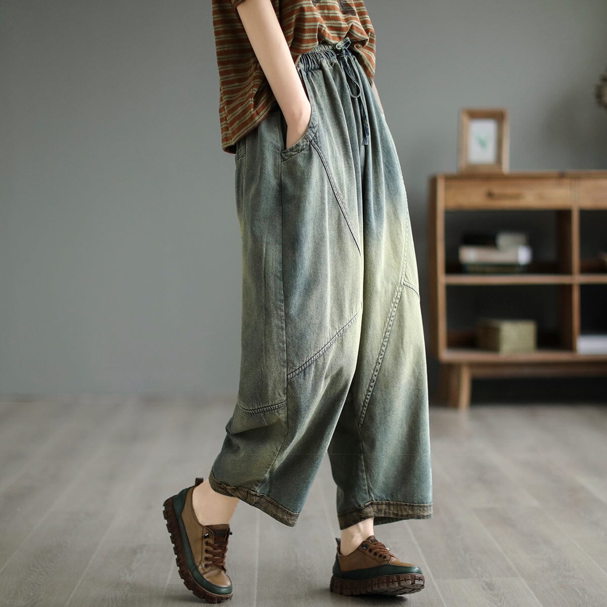 Women Spring Retro Loose Cotton Jeans Mar 2023 New Arrival 