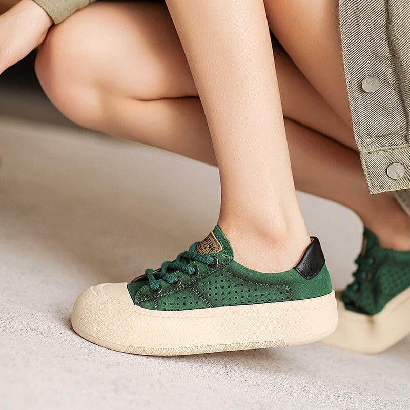 Women Spring Stylish Leather Flat Casual Shoes Apr 2023 New Arrival 