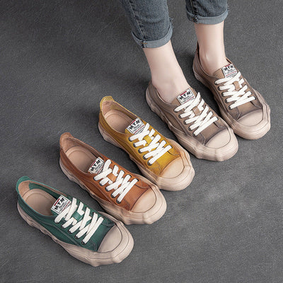 Women Spring Summer Leather Flat Casual Shoes Jul 2022 New Arrival 
