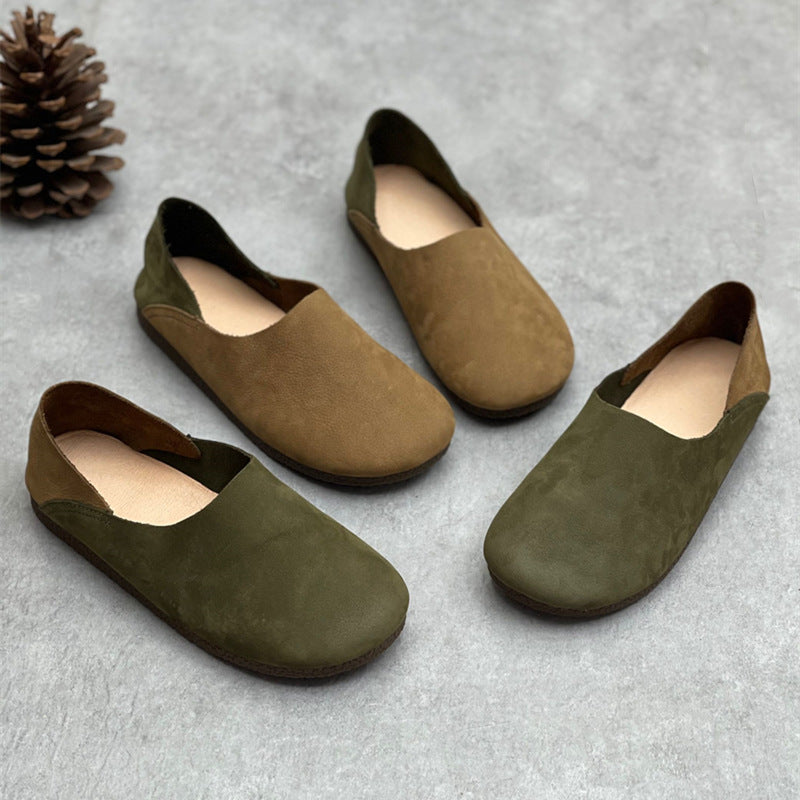 Women Spring Summer Retro Leather Soft Casual Shoes Jul 2022 New Arrival 