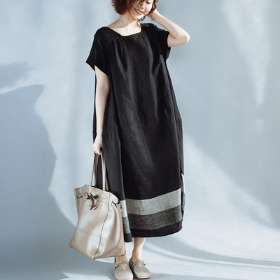Women Square Neck Casual Loose Short Sleeve Dress 2019 May New 
