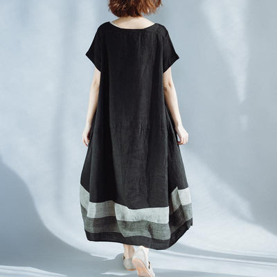 Women Square Neck Casual Loose Short Sleeve Dress 2019 May New 