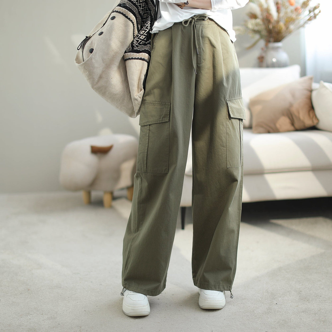 Women Stylish Loose Solid Casual Pants Sep 2023 New Arrival 