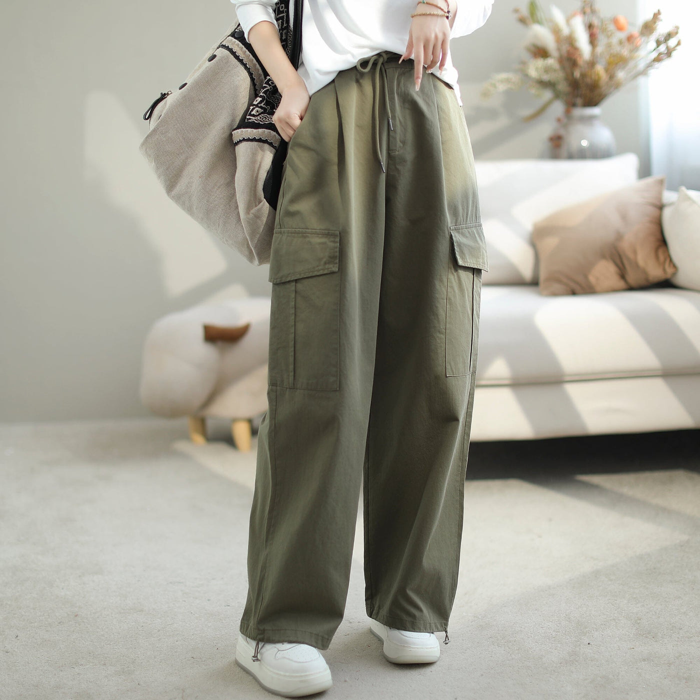 Women Stylish Loose Solid Casual Pants Sep 2023 New Arrival 