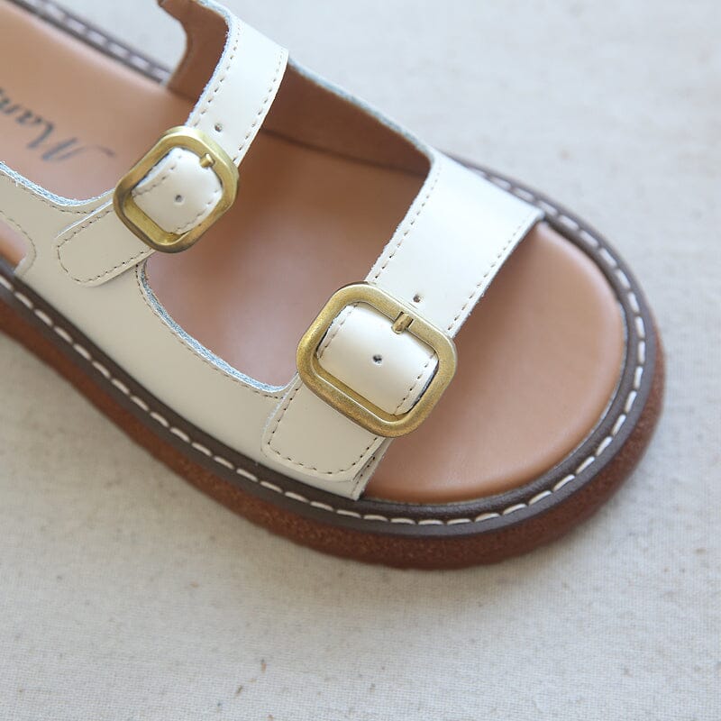 Women Summer Casual Leather Buckle Sandals