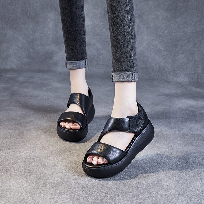 Women Summer Casual Leather Platform Sandals