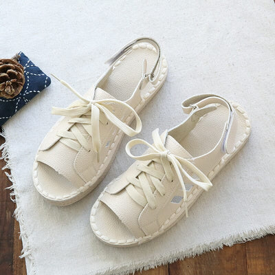 Women Summer Casual Minimalist Flat Sandals Jun 2023 New Arrival 35 Beige 