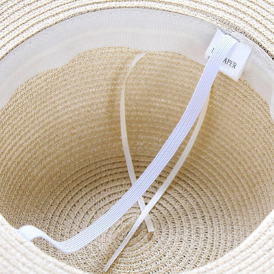 Women Summer Casual Solid Straw Hat With Bow-knot ACCESSORIES 