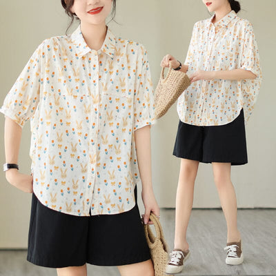 Women Summer Fashion Loose Casual Blouse Jul 2023 New Arrival 