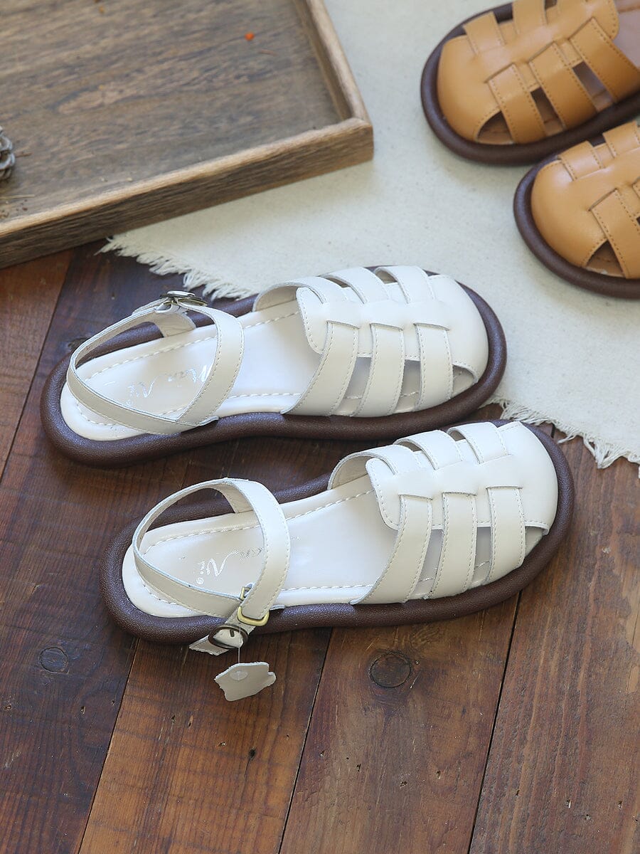 Women Summer Flat Casual Leather Sandals Jun 2023 New Arrival 