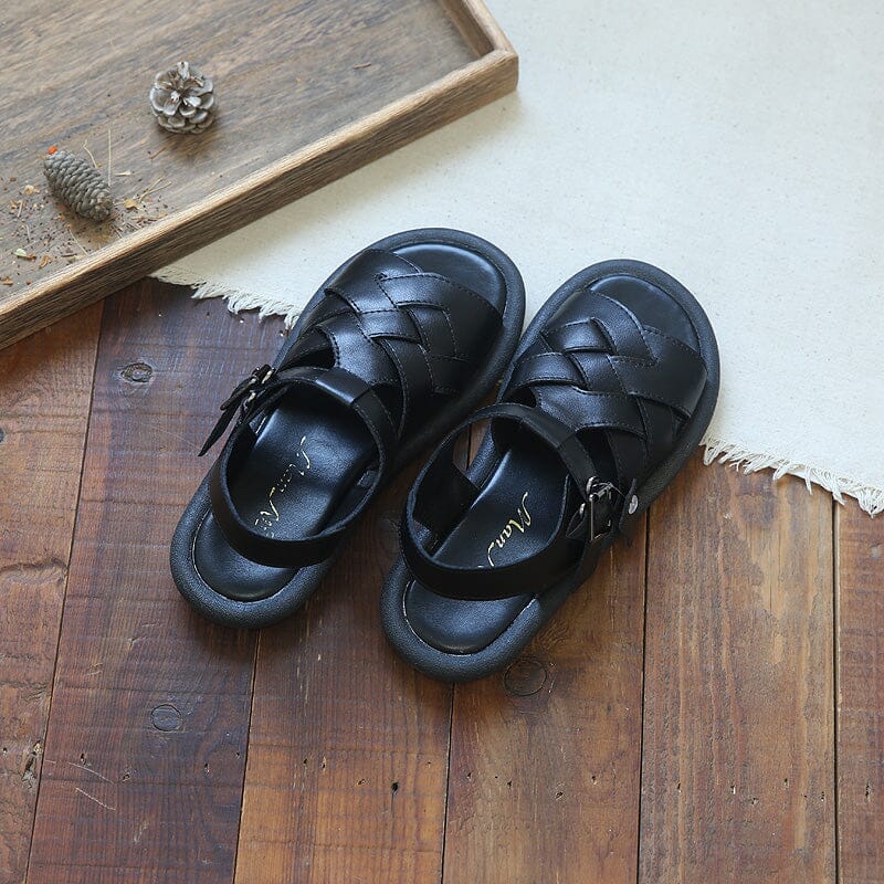Women Summer Handcraft Plaited Leather Sandals