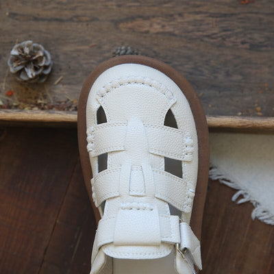 Women Summer Hollow Retro Flat Casual Sandals
