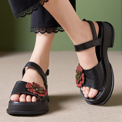 Women Summer Leather Casual Platform Sandals May 2023 New Arrival 