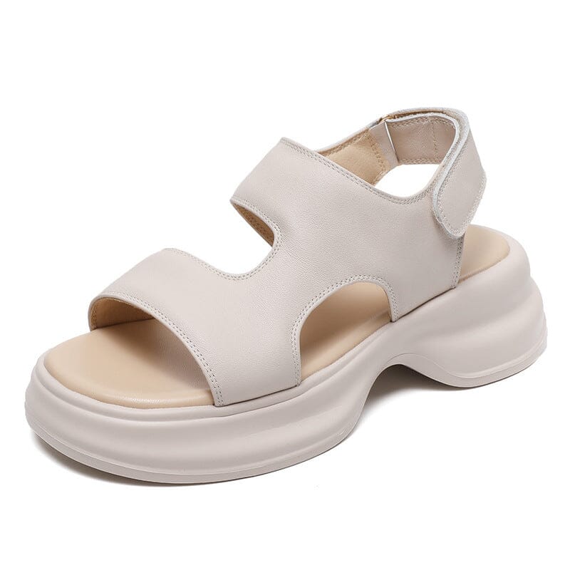 Women Summer Leather Causal Thick Soled Sandals
