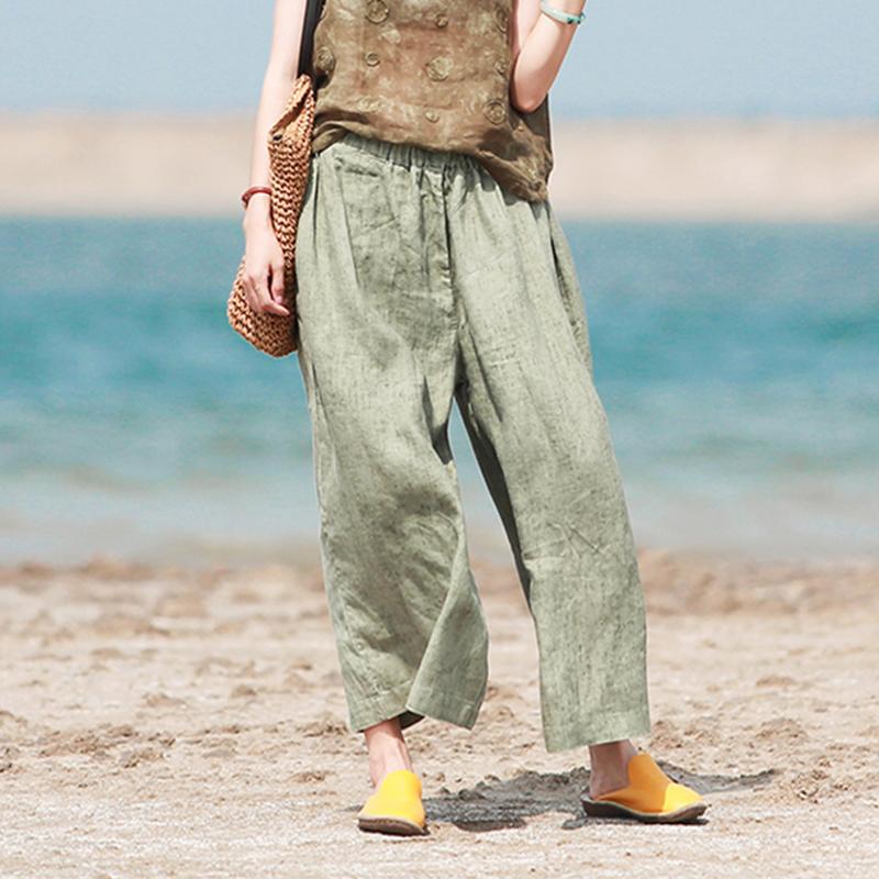 Women Summer Linen Pants Loose – Babakud