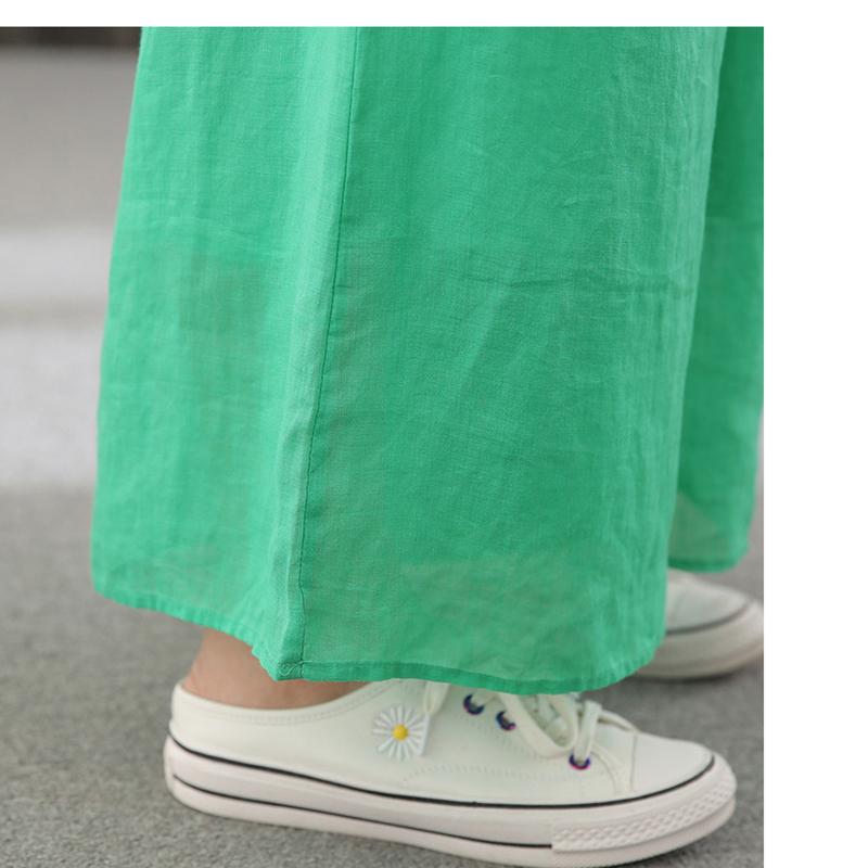Women Summer Linen Wide Leg Pants June 2020-New Arrival 