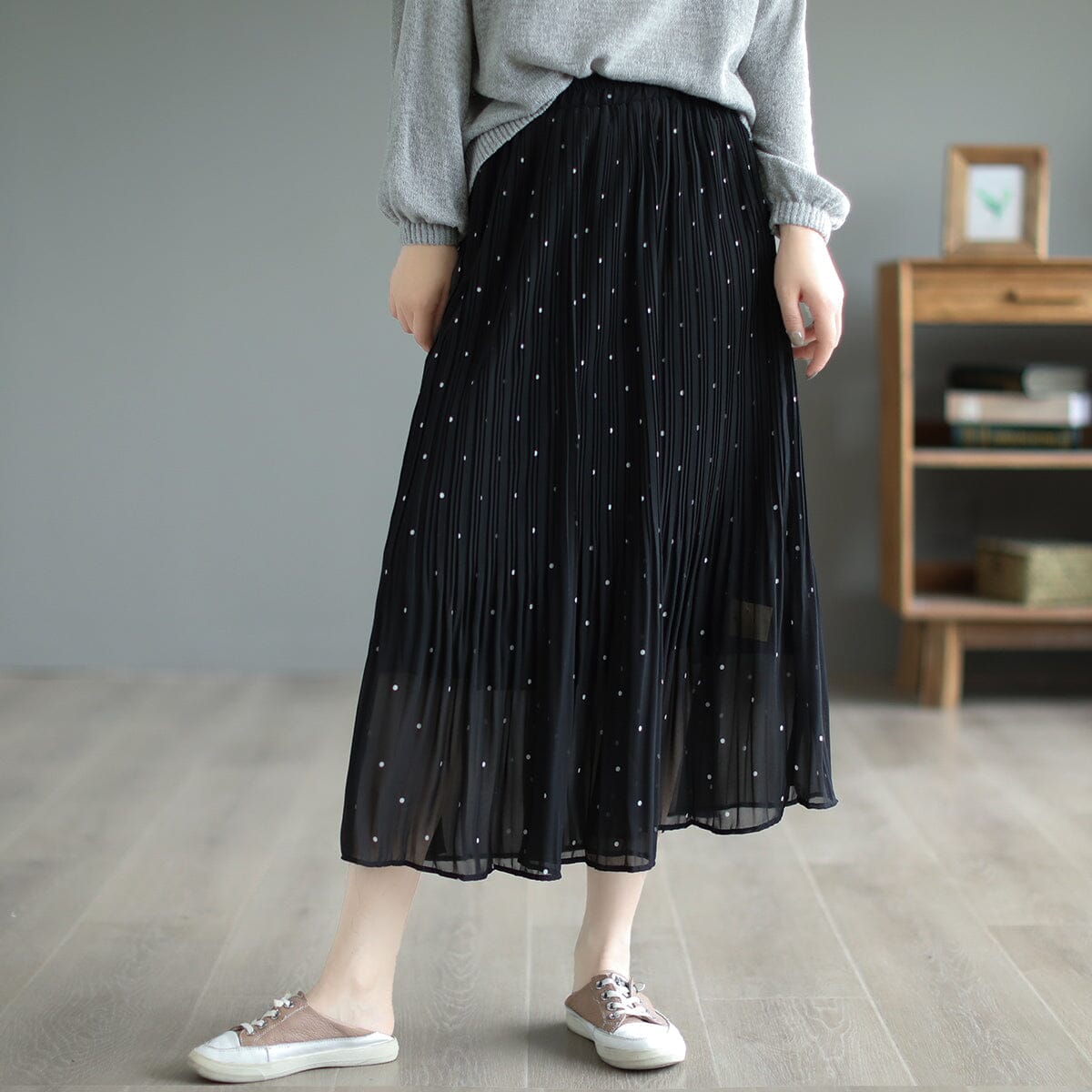 Women Summer Loose Casual Dots Skirts