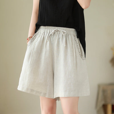 Women Summer Loose Casual Linen Shorts