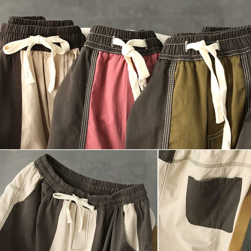 Women Summer Loose Patchwork Cotton Shorts Aug 2023 New Arrival 