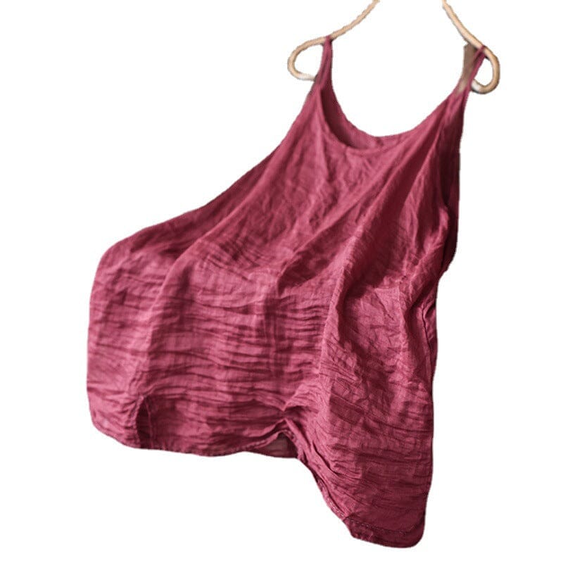 Women Summer Loose Retro Linen Vest