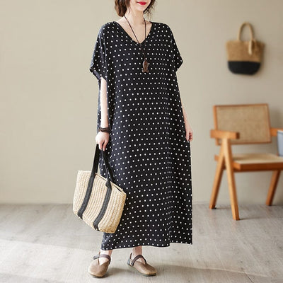Women Summer Minimalist Dots Casual Loose Dress