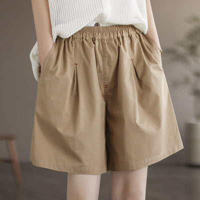Women Summer Minimalist Solid Casual Loose Shorts