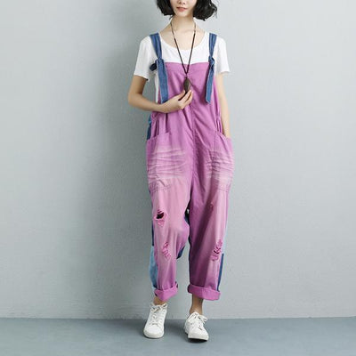 Women Summer Pockets Fashion embroidered Jumpsuits