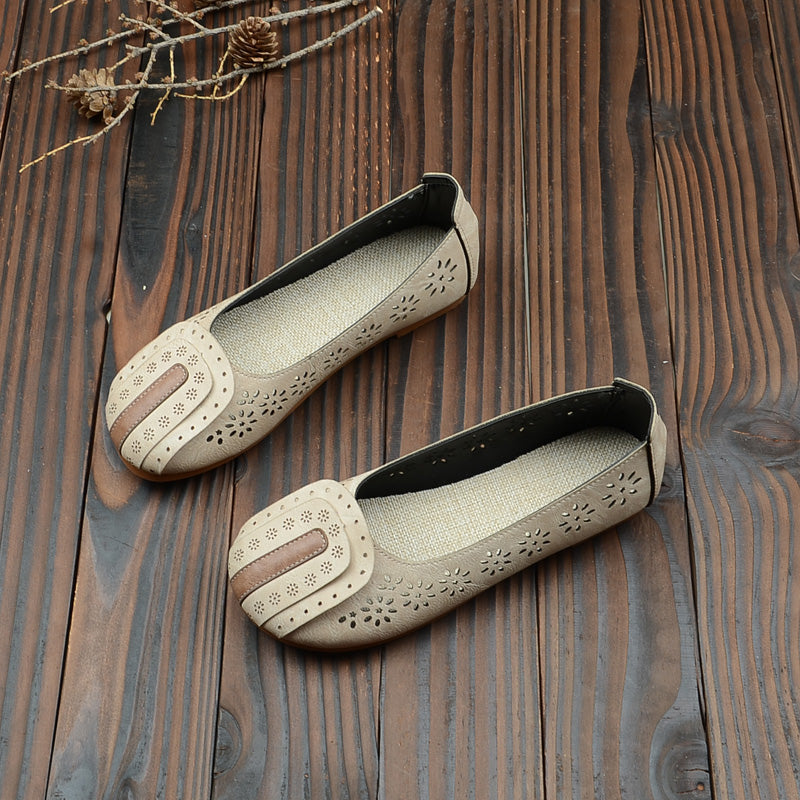 Women Summer Retro Casual Hollow Out Loafers Jun 2022 New Arrival 