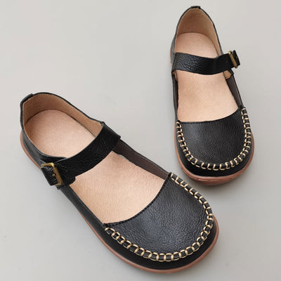 Women Summer Retro Casual Sewn Breathable Leather Sandals Jul 2022 New Arrival 35 Black 