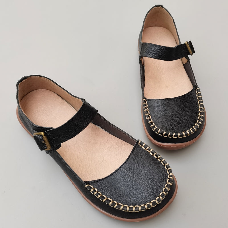 Women Summer Retro Casual Sewn Breathable Leather Sandals Jul 2022 New Arrival 